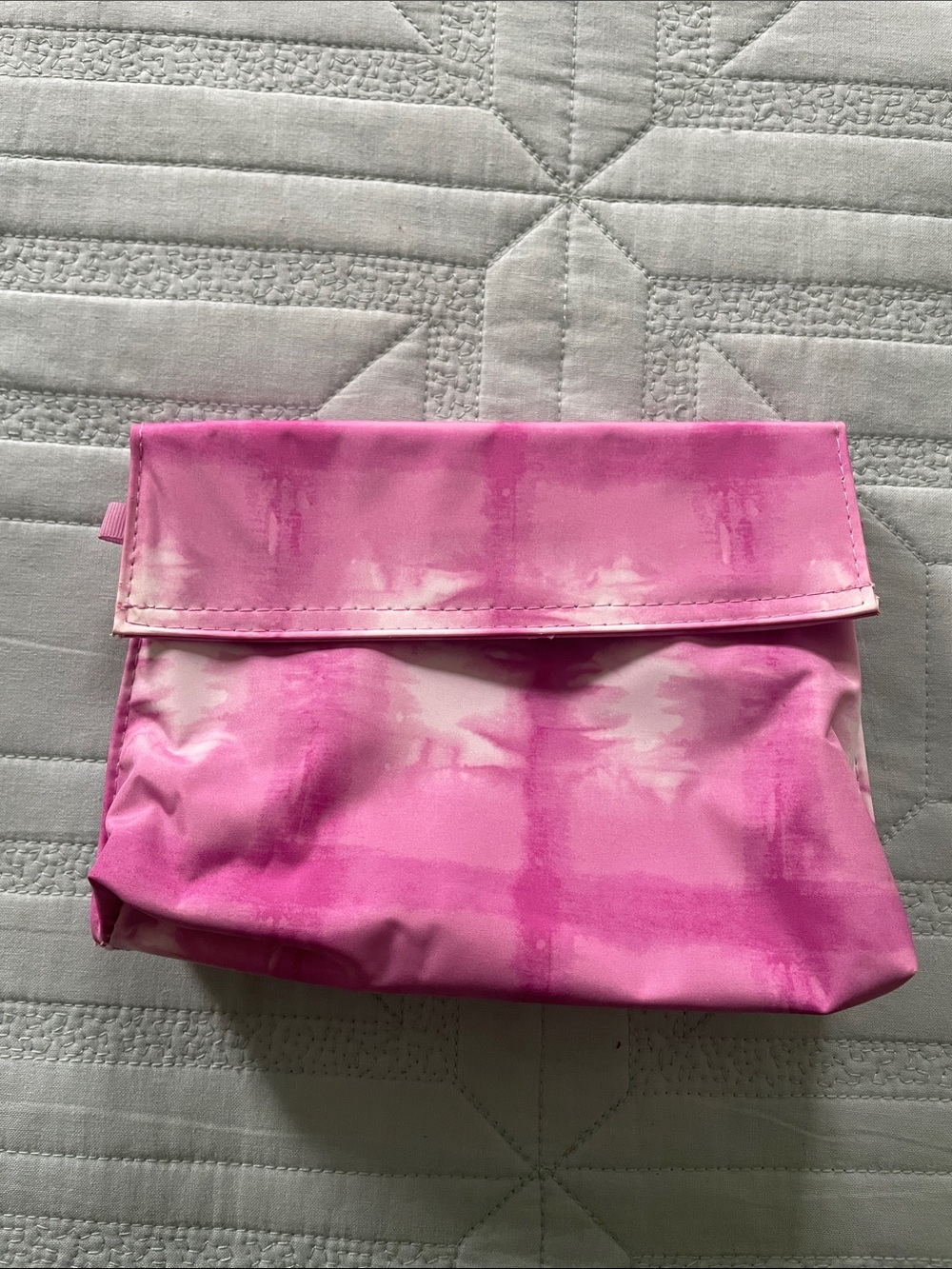 Clinique Pink Tie-Dye Fold-Over Cosmetic Pouch